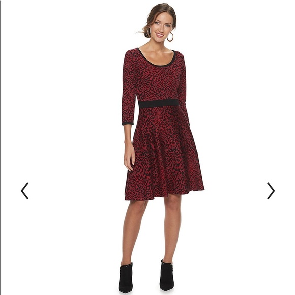 Nina Leonard leopard print knit dress NWT - Picture 1 of 9